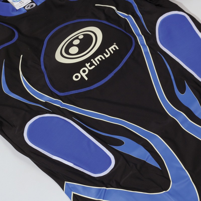Optimum Senior Inferno Rugby Protective Top Shoulder Pads, Black/Blue, Large