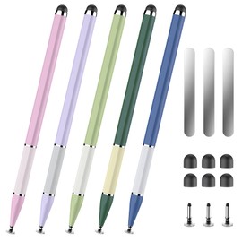 Bopomofo Stylus Pen for Touchscreen,5 PCS 2-in-1 Magnetic Stylus Pen High Sensitivity & Precision Stylus,Extended Pen Body Design,Compatible with All Touch Screens(9 Tips + 3 Magnetic Sheets)