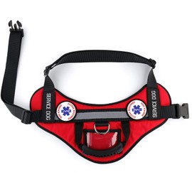 All Access Canine Emotional Support Animal ESA Dog - Service Dog - Therapy Dog Custom Waterproof Vest Reflective Tactical Harness | Available in Size M, L, XL with ID Card Pocket, RED/Black