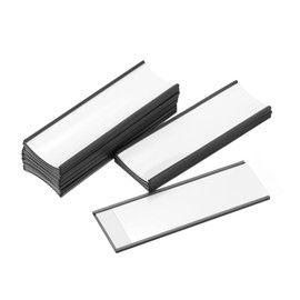 sourcing map Label Holders 6" x 2" C Channel Rubber Magnetic for Metal Shelves Organize, Office File Cabinets Pack of 20