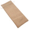 12pcs Simple Linen Fabric Wine Bag with Drawstring Champagne Decorative