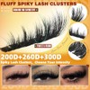 Fluffy Lash Clusters with Spikes 200D+260D+300D Cluster Eyelash Extensions Thick