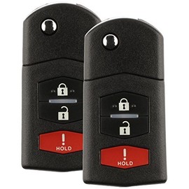 Discount Keyless Car Remote Entry Replacement Uncut Ignition Flip Key Fob For Mazda CX-7 CX-9 SKE12501 (2 Pack)