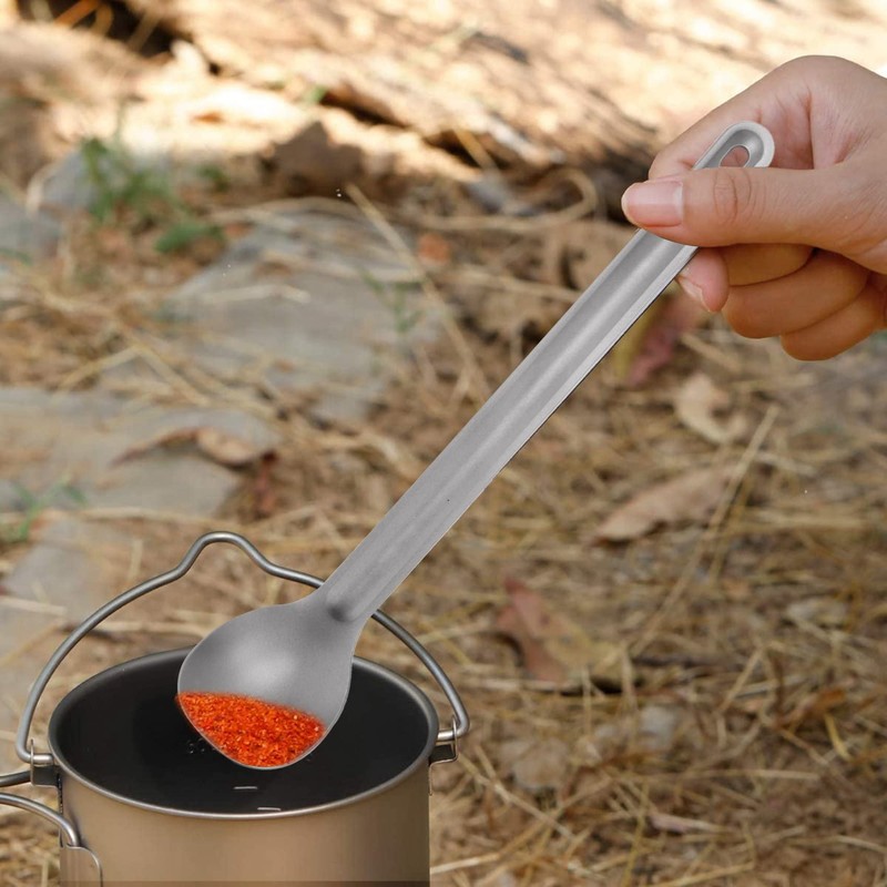 QuirkyLiving 1pc Titanium Spoon 21.5cm x 3.9cm Camping Outdoor Tableware