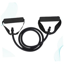 BESPORTBLE 1Pc Elastic Resistance Bands with Handles Multi Purpose Exercise Tubes for Yoga Home Outdoor Workouts Durable Black Pull Rope for Strength Training Stretching Fitness Activities