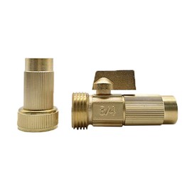 SagaSave Water Hose Shut Off Valve, Heavy Duty 3/4 inch Brass Shut Off Valve Splitter Hose Connector for DN20 Water Hose Shut off Valves
