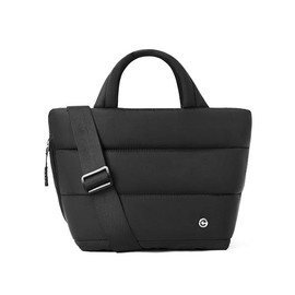 CHOLISS Small Puffer Tote Bag for Women - Quilted Crossbody Bags, Puffy Nylon Satchel Travel Handbags - Women's Crossbody & Shoulder Bag - Color: Black