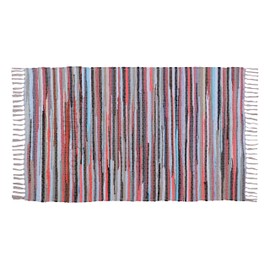 Cotton Rag Rug 24x36'' | 2x3' Multicolor Area Rugs- Hand Woven Washable & Reversible for Living Room Kitchen Entryway Throw Rug with Tassel (Multi)