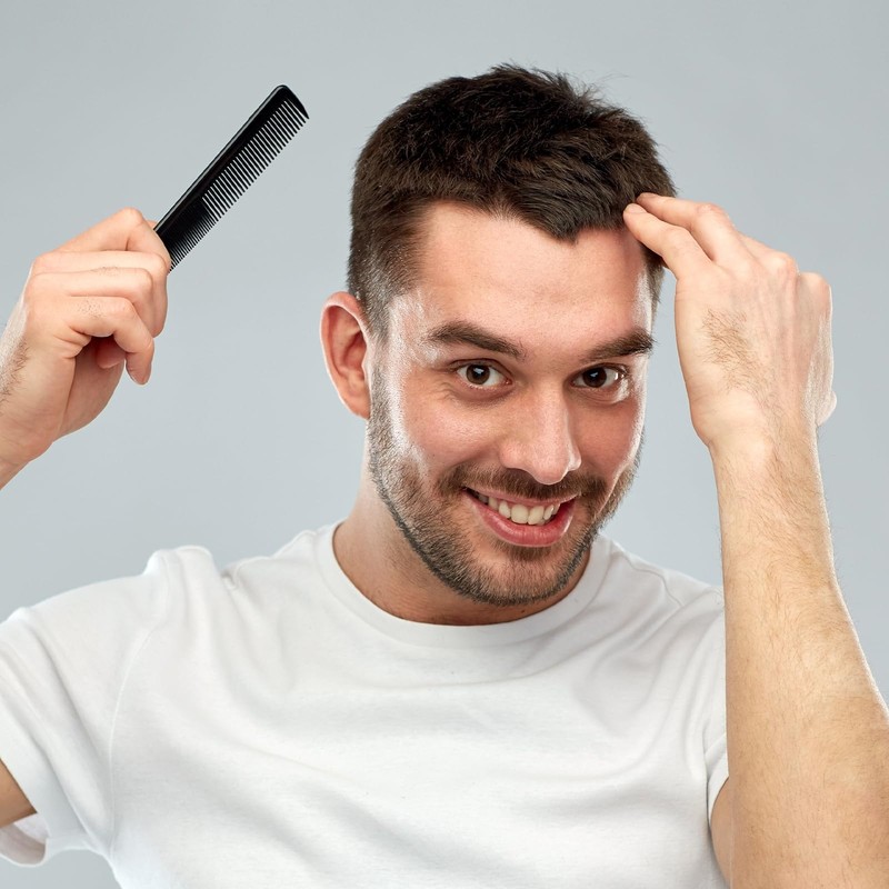 Carbon Fiber Cutting Comb, Fine and Wide Tooth Barber Comb,