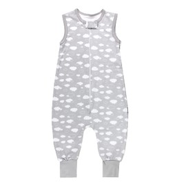 TupTam Baby Summer Sleeping Bag with Feet, Lightweight Sleeping Bag Baby Summer 0.5 Tog, Oeko-Tex, Clouds Grey