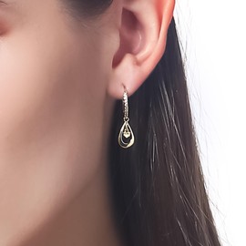 ToHeart 14K Gold Dangle Earrings for Womens Minimalist Elegant Design Tear Drop Earrings Jewelry Gifts Bff Birthday