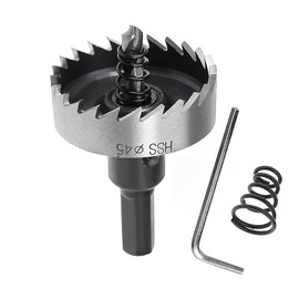 SagaSave 45 mm HSS Bi-Metal Hole Saw, Hole Opener Drill Bit with Positive Data Teeth for Metal, Iron, Aluminium, Wood, Drywall, Pipe, Plastic, Fibreboard, Pack of 1