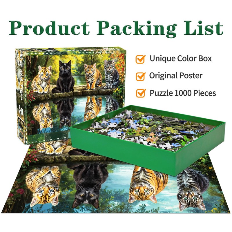 Puzzle 1000 Pieces for Adults, Classic Educational Game Cat and