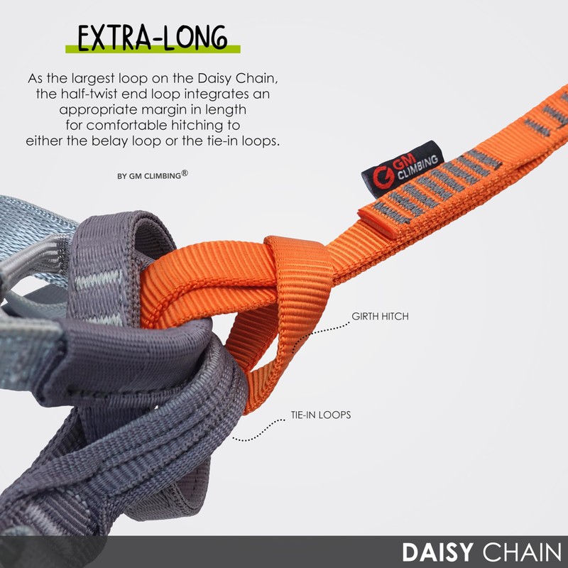GM CLIMBING Gray 16mm Nylon Daisy Chain Sling 22kN 120cm