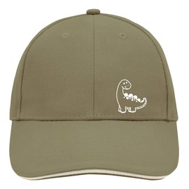 Huuraa Cap Hat Apatosaurus Dinosaur Unisex Cap Size with Motif for All Dino Fans Gift Idea for Friends and Family, Olive/Beige