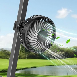 A2C 1-Pack Rechargeable Golf Cart Fan, Battery Operated Clip On Fan for EZGO Club Car Yamaha, 360° Rotating Portable Summer Cooling Fan, Golf Season Course Cart Essential Accessories for Outdoor (1)