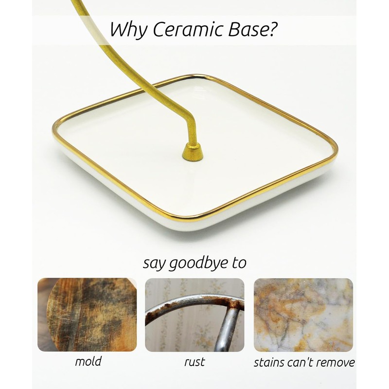 VROOMIUM Banana Holder Stand with Ceramic Base - Holds Up
