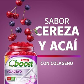 C-Boost – Gomitas de Belleza con Colágeno, Biotina y Ácido Hialurónico – Suplemento alimenticio en formato gomitas, con colágeno, biotina y ácido hialurónico – 90 Gomitas/Pack, 2 g c/u