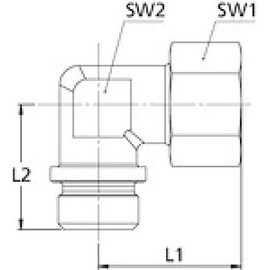 Angle screw-in fitting, M10x1.0 keg. a, pipe outer diameter 6 mm, PN max. 315 bar, SW1 14, SW2 12, galvanised steel