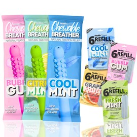 Health Chews Chewable Breather Quit Smoking Inhaler with Essential Oils, Natural Fixation Aid to Stop Smoking or Quit Vaping. Reusable Aromatherapy Air Puffer Gadget & Smokeless Inhaler for Relaxation