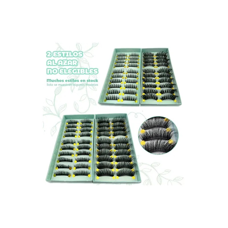 Pestañas Postizas de Mink Sintético Curvatura C, Pack de 20