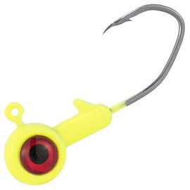 Dr.Fish 10 Pack Crappie Jig 3D Eyes Fishing Jig Head Bass Fishing Crappie Trout Panfish Bluegill Hook Lure Live Bait Plastic Freshwater Lead Jigs 1/32oz Yellow