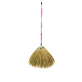40 inch Tall of Asian Broom for Cleaning Tile Floor,Soft bristles,Long Handle Hand Grip The Reed Tree with Grass, Design for Sweeper Garbage Dust,Vintage Broom,Durable Indoor & Outdoor