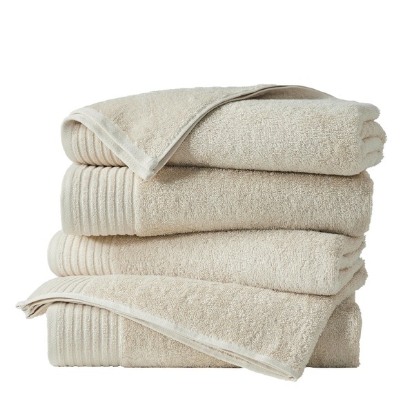 Great Bay Home Taupe Bath Towels - 100% Featherspun Cotton