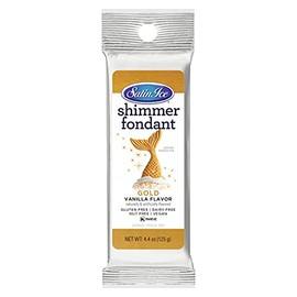 Satin Ice Gold Shimmer Fondant, Vanilla, 4.4 Ounces