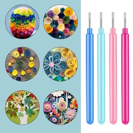 4 Pcs Quilling Tool, Rolling Curling Slotted Paper Quilling Tool for Quilled Creations DIY Paper Cardmaking Project Art Craft Handmade Supplies（4 Colors）
