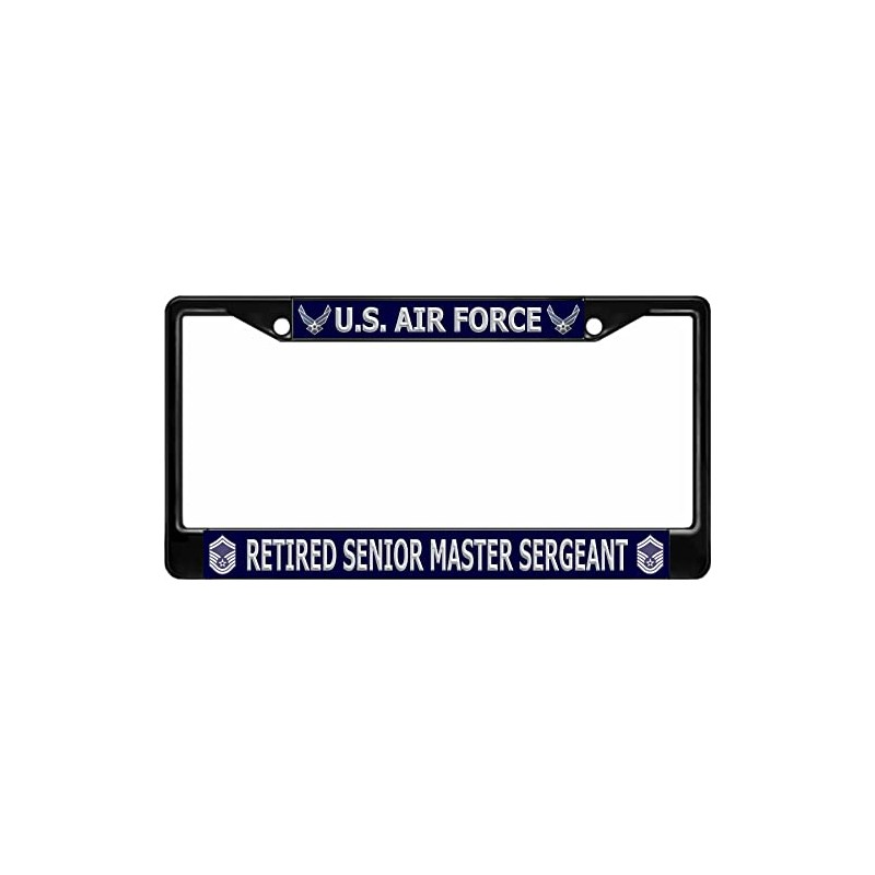 U.S. Air Force Retired Senior Master Sergeant Black License Plate