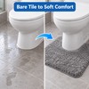 U-Shaped Bathroom Toilet Mat – Thick Plush Polyester Absorbent Rug