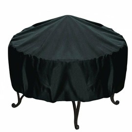 CENPEK Round 34 inch Fire Pit Cover, Outdoor Round Fire Pit Cover Waterproof Dustproof Windproof Cover for Fire Pit-Black
