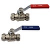 2X Lever Ball Valves (15mm) Full Bore with Red &