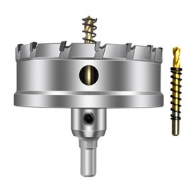 ASNOMY Tungsten Carbide Tipped Hole Saw Drill Bit for Carbide 4.1" T.C.T Hole Saw Cutter with 2 Titanium Coated Pilot Drills for Metal, Stainless Steel, Iron, Wood, Plastic