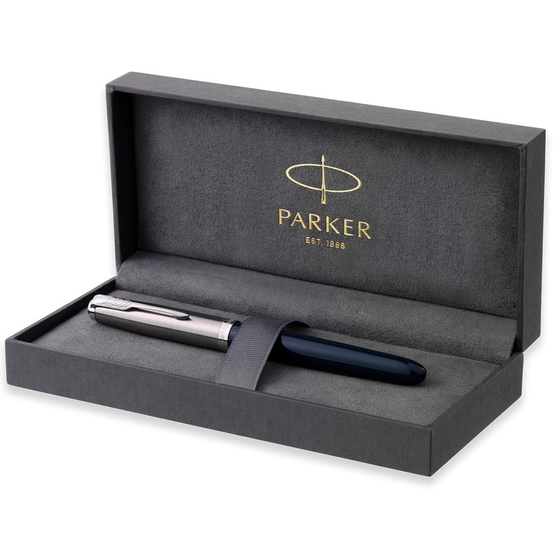 Parker 2123504 Fountain Pen, F, Fine Point, 51, Midnight Blue,