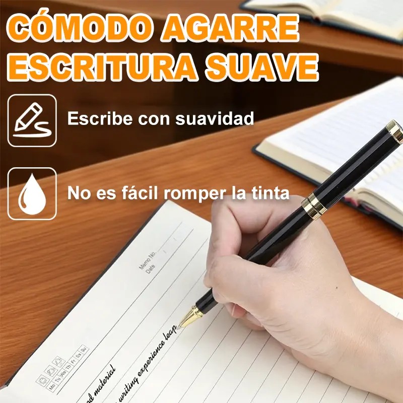 2pz Pluma De Acero Alta Calidad Con Recambio Y Caja
