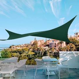 AwnPro Square Shade Sail 12' x 12' Awning with Hardware Kit for Sun Shade for Outdoor Patio Garden Deck Pergola (Green)