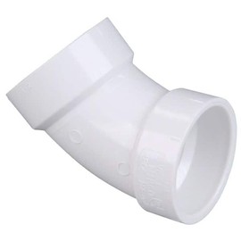 PlumberStop - 4" DWV PVC 1/8 Bend 45 Degree Elbow (H × H) For Solvent Weld Socket Fittings – Schedule 40 PVC, Non-Pressure Drainage and Vent Systems