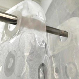 No Hook Bathroom Shower Curtain Liner 71x74 Inch 3D Frosted Bubble Heavy Duty Waterproof Shower Curtain Liner Plastic Shower Curtains PEVA No Hooks Need Shower Liner for Bathroom