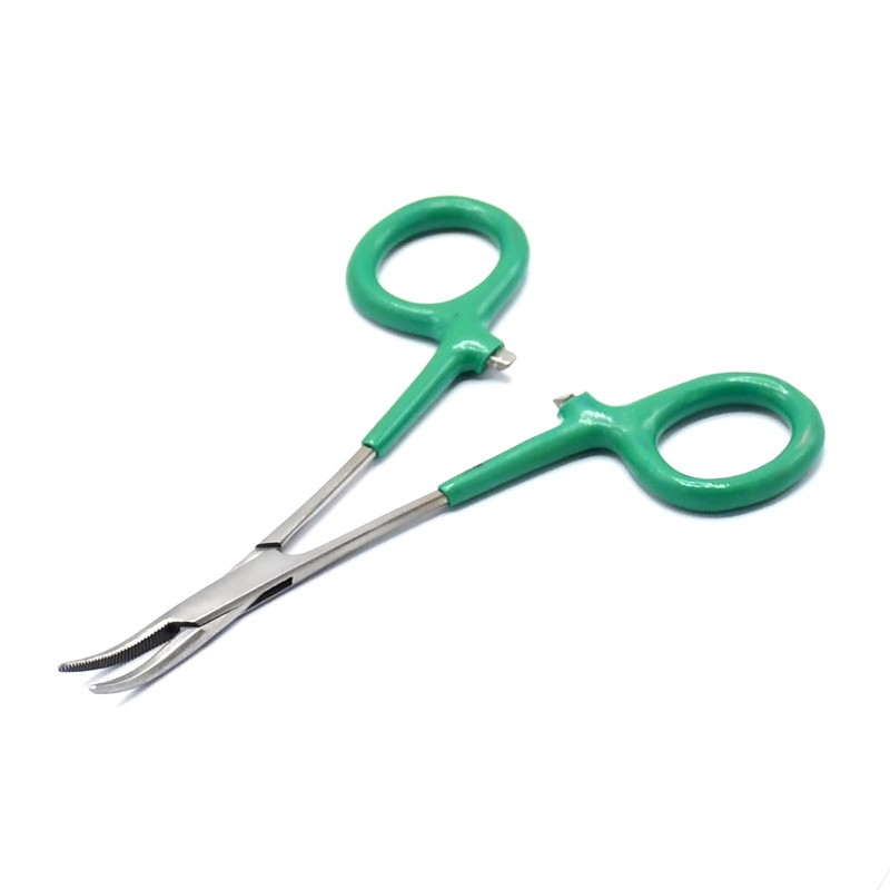 OdontoMed2011® Hemostats, Curved 5" and Straight 5" Green PVC Soft
