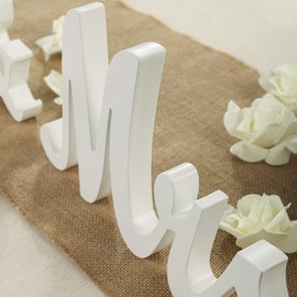 WANTMAZOR White Mr and Mrs Signs Wedding Table Decorations, Wooden Freestanding Letters for Photo Props, Rustic Wedding Decoration, Anniversary Wedding Shower Gift
