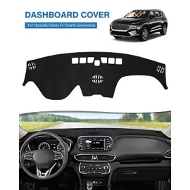 FIILINES Dash Cover Compatible with Hyundai Santa Fe 2019–2023 Dashboard Mat Cover Sunshade Nonslip Mesh Protector No Glare