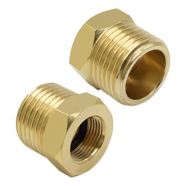 Hooshing 1/2 G Male to 3/8 Compression Female Thread Reducer Faucet Adapter Brass Water Line Fittings Water Supply Adapter for Kitchen Bathroom Plumbing