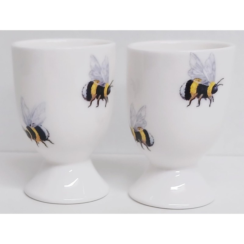 Bees Egg Cups Set of 6 Fine Bone China Bumblebee