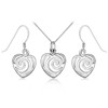 Tuscany Silver Women's Sterling Silver Set of Swirl Heart Earrings