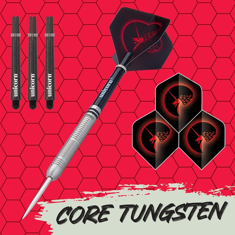 Unicorn Unisex Core|Style 2|Steel Tip Darts, Silver, 20 G EU