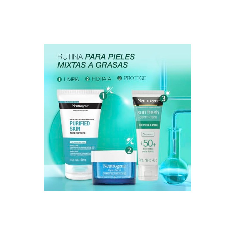 Neutrogena Sun fresh Protector Solar Facial sin color Dermcare Niacinamida