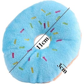 Enyolidimk 2 PCS Blue Donut Shape Plush Pet Toy,Lovely Donut Shaped Squeaky Squeaking Sound Toy for Pet Chew Toy Squeaky Plush Dog Toy Blueberry Chew Guard Technology Dog Squeak Toys