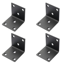 4Pcs Black Angle Brackets 40*40*40MM,L Repair Connector,Stainless Steel Angle Reinforced Metal Braces for Furniture Fixing